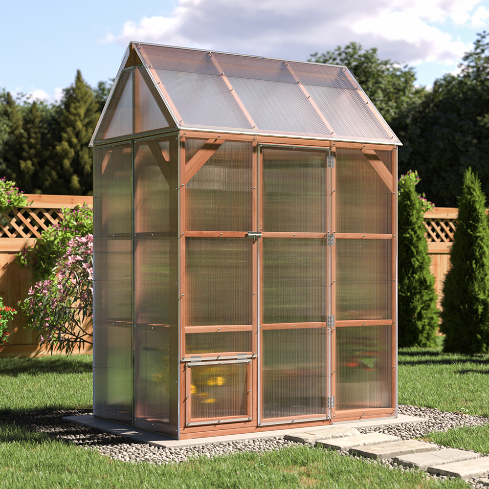 greenhouse-sideview-square Home Harvest 4'x6' Hobby Greenhouse - Square Image